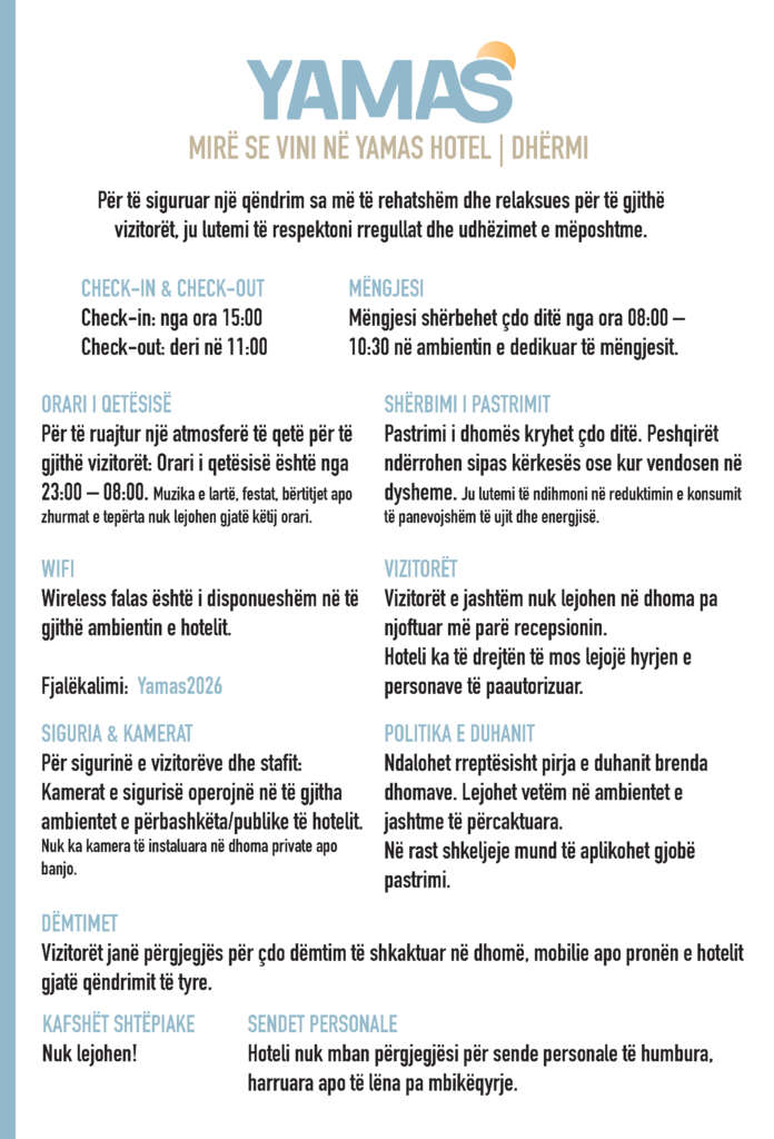 rregullore yamashotel